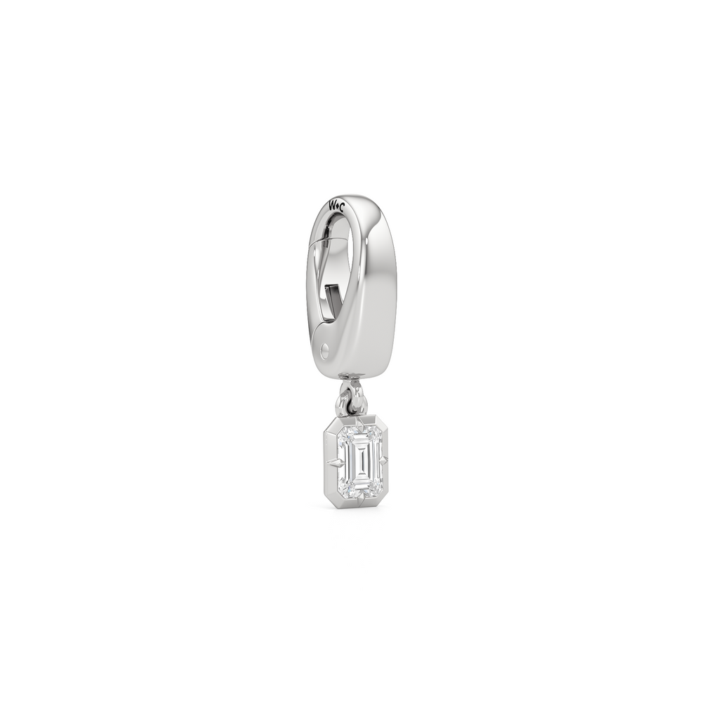 Crest with Lab Cut Diamond in 14KT White Gold view 2
