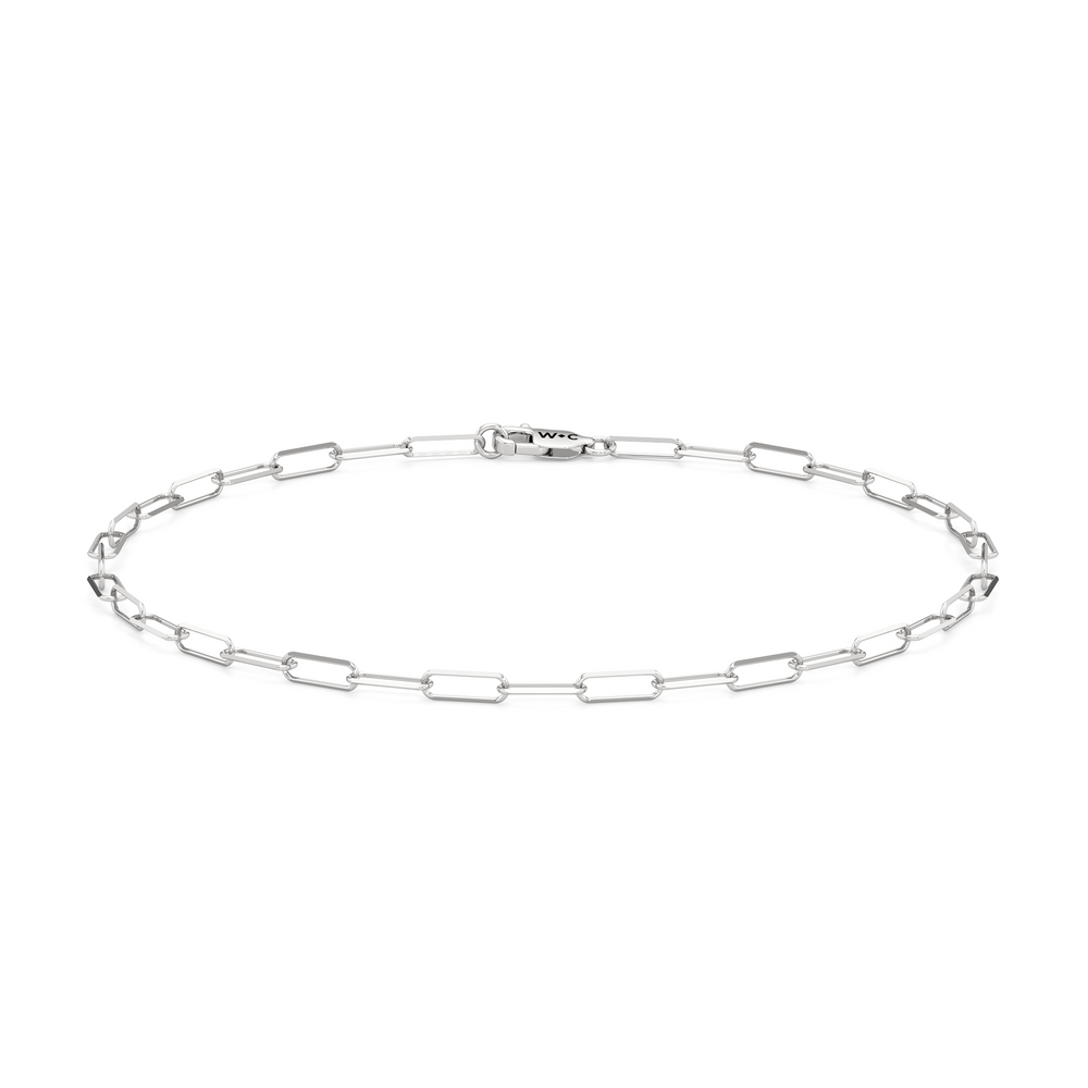 The Trace Chain Bracelet with 14KT White Gold Cut Diamond in 14KT White Gold view 1
