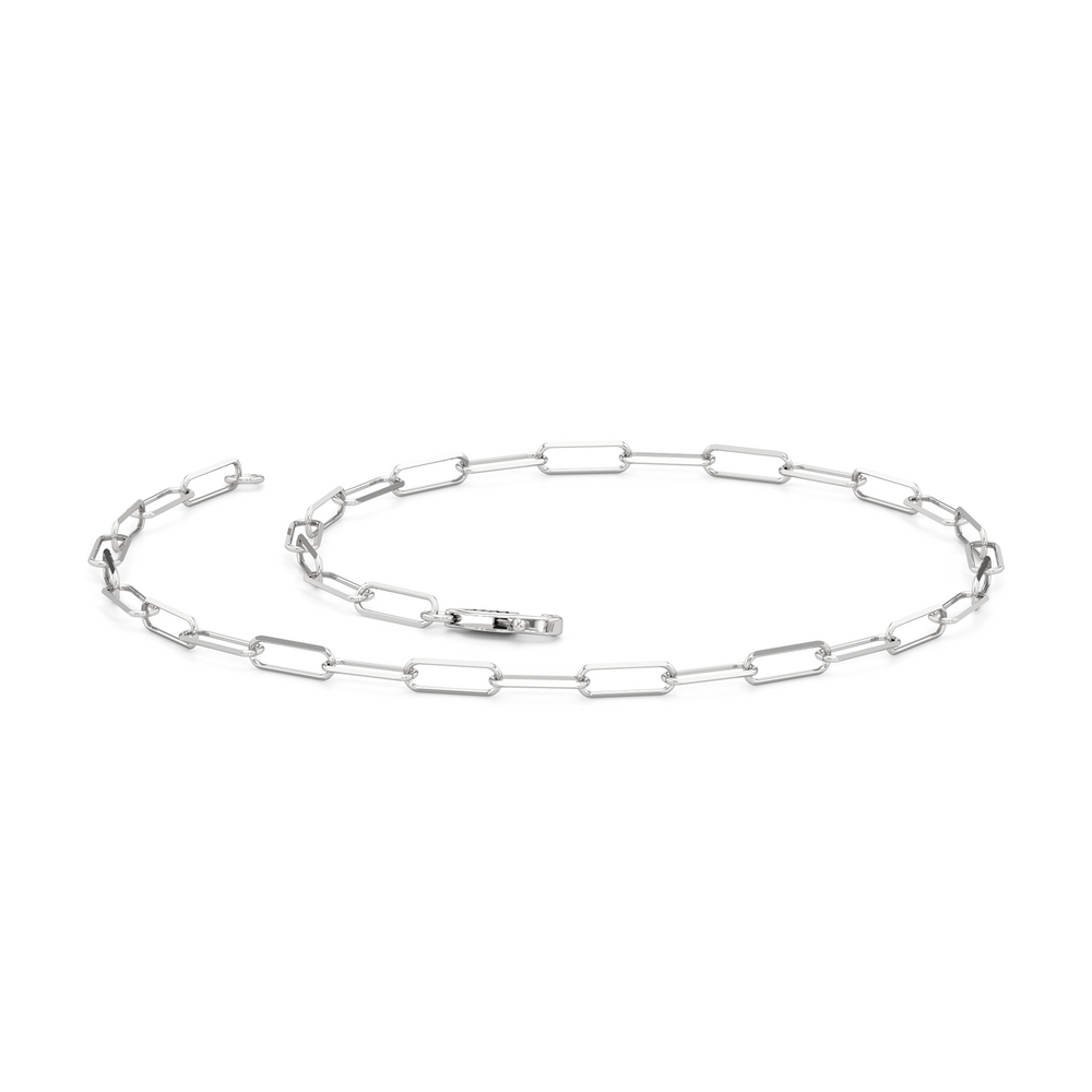 The Trace Chain Bracelet with 14KT White Gold Cut Diamond in 14KT White Gold view 4
