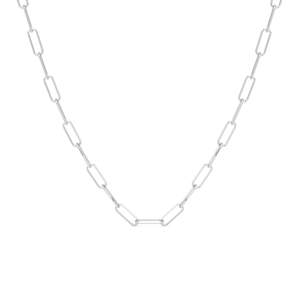 The Siena Chain Necklace with 14KT White Gold Cut Diamond in 14KT White Gold view 1
