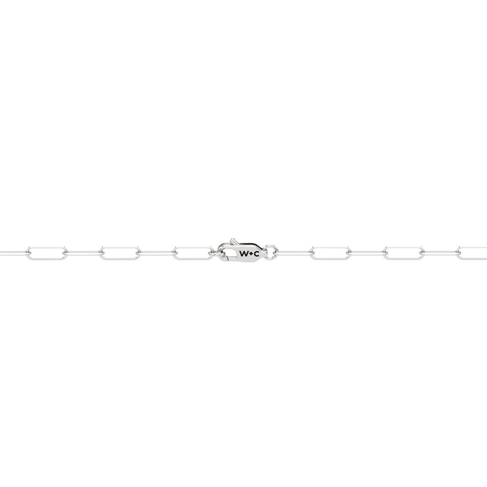 The Siena Chain Necklace with 14KT White Gold Cut Diamond in 14KT White Gold view 4
