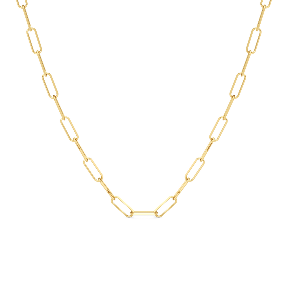 The Siena Chain Necklace with 14KT Yellow Gold Cut Diamond in 14KT Yellow Gold view 1

