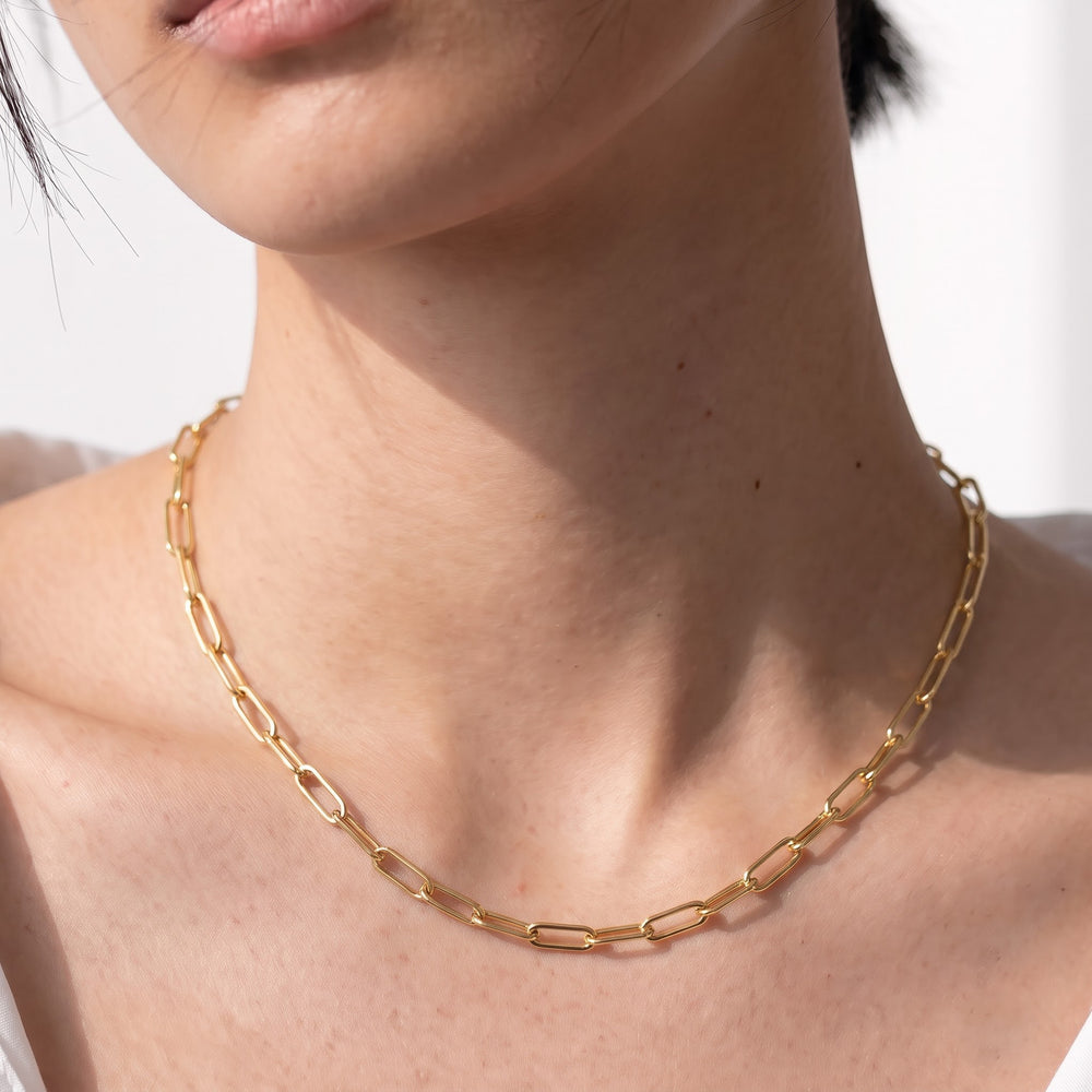 The Siena Chain Necklace with 14KT White Gold Cut Diamond in 14KT White Gold view 2
