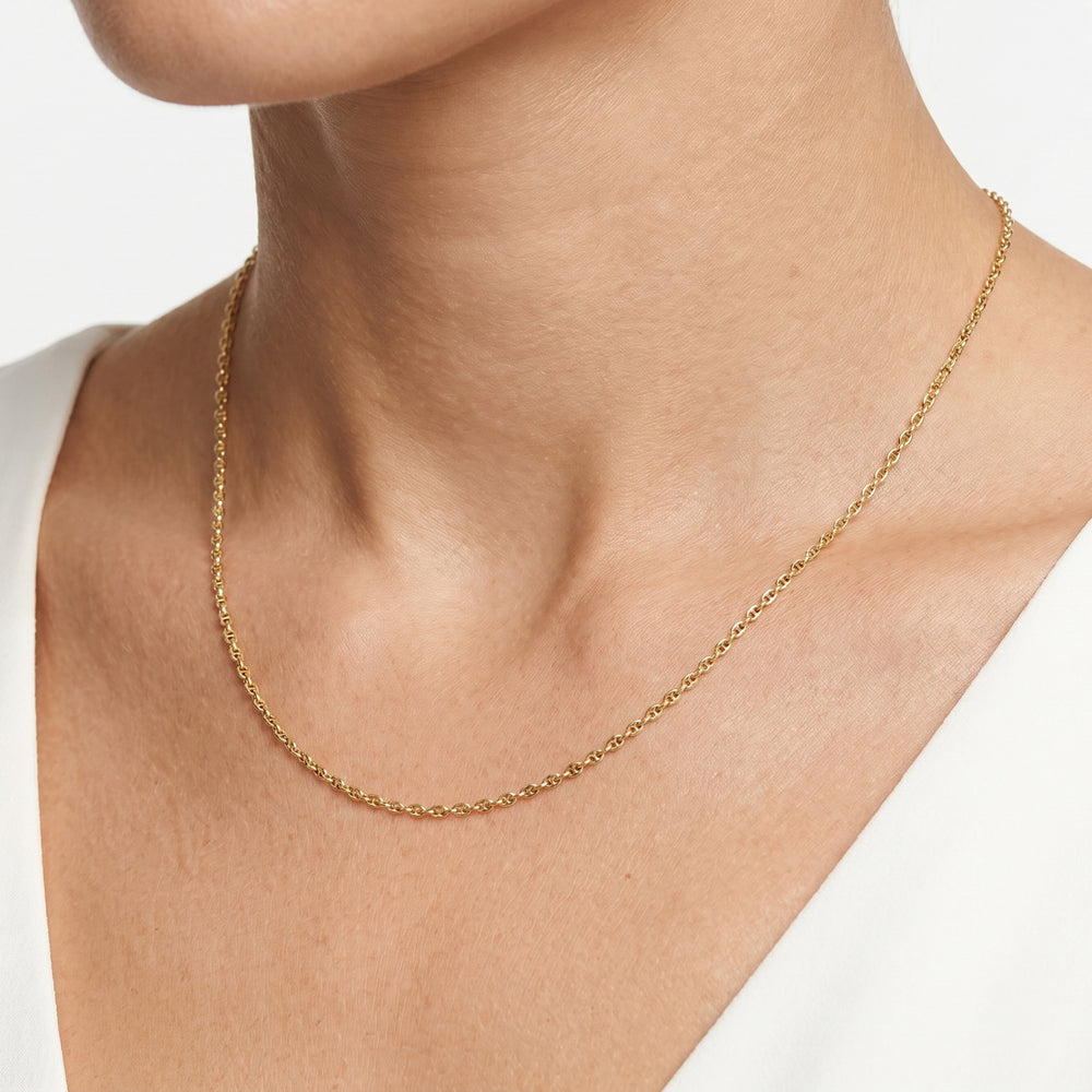 The Rory Chain Necklace with 14KT Yellow Gold Cut Diamond in 14KT Yellow Gold view 3
