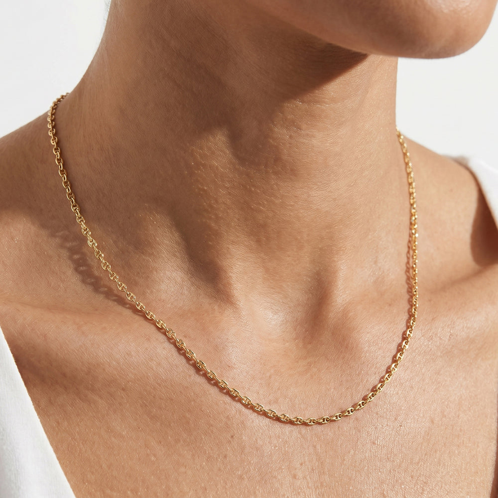 The Rory Chain Necklace with 14KT Yellow Gold Cut Diamond in 14KT Yellow Gold view 2
