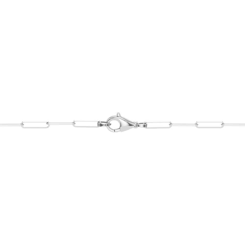 The Lia Chain Necklace with 14KT White Gold Cut Diamond in 14KT White Gold view 4
