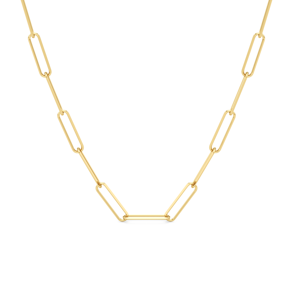 The Lia Chain Necklace with 14KT Yellow Gold Cut Diamond in 14KT Yellow Gold view 1
