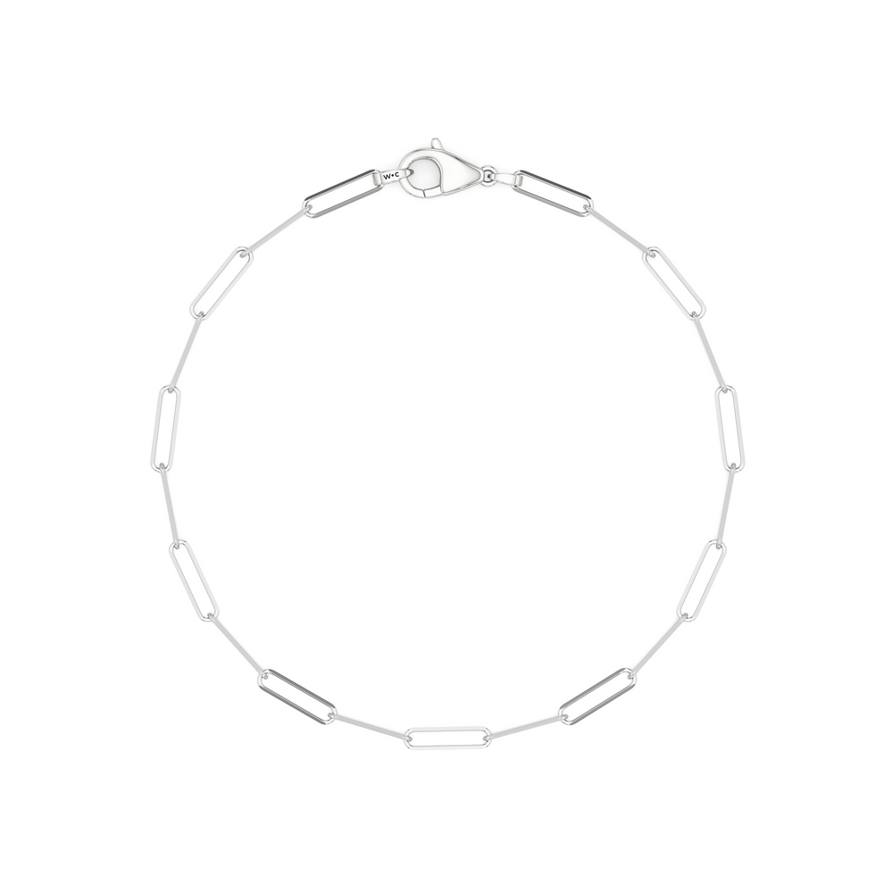 The Duo Chain Bracelet with 14KT White Gold Cut Diamond in 14KT White Gold view 5
