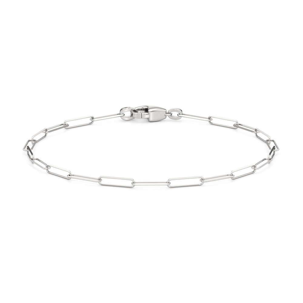 The Duo Chain Bracelet with 14KT White Gold Cut Diamond in 14KT White Gold view 1
