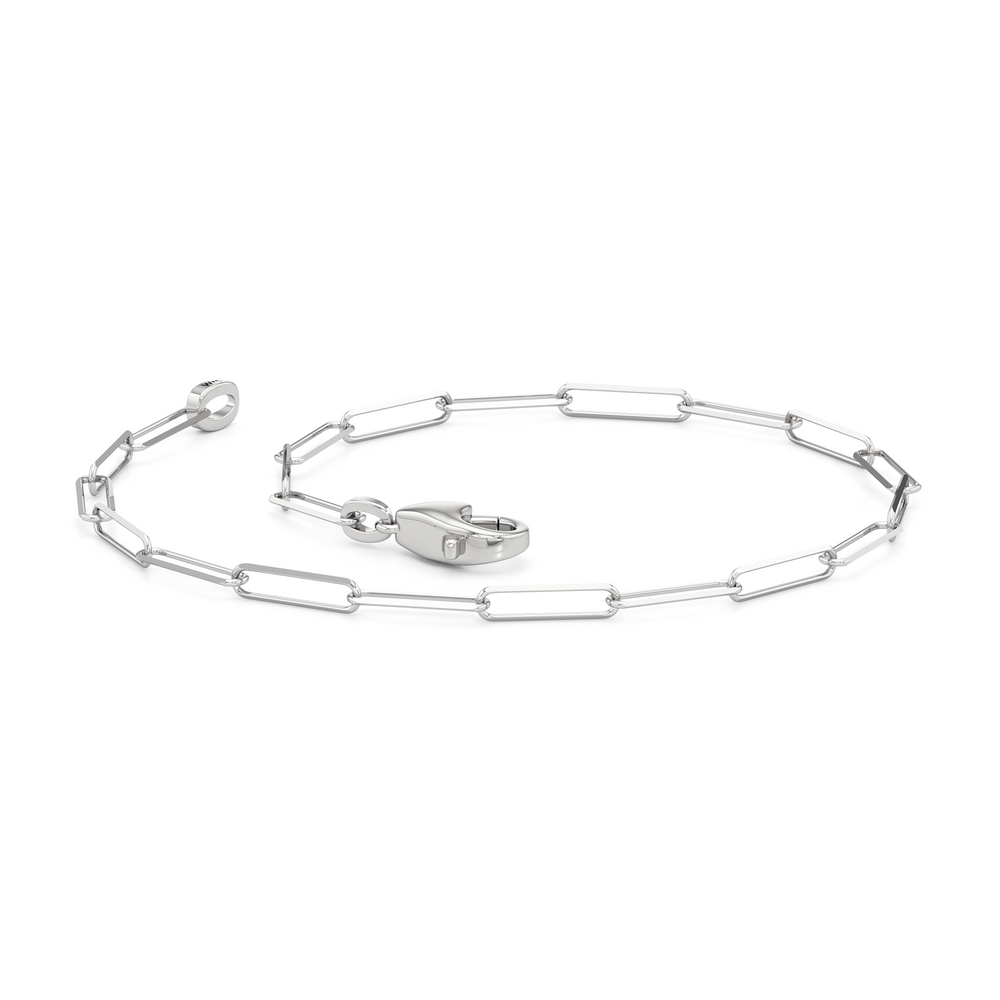 The Duo Chain Bracelet with 14KT White Gold Cut Diamond in 14KT White Gold view 4
