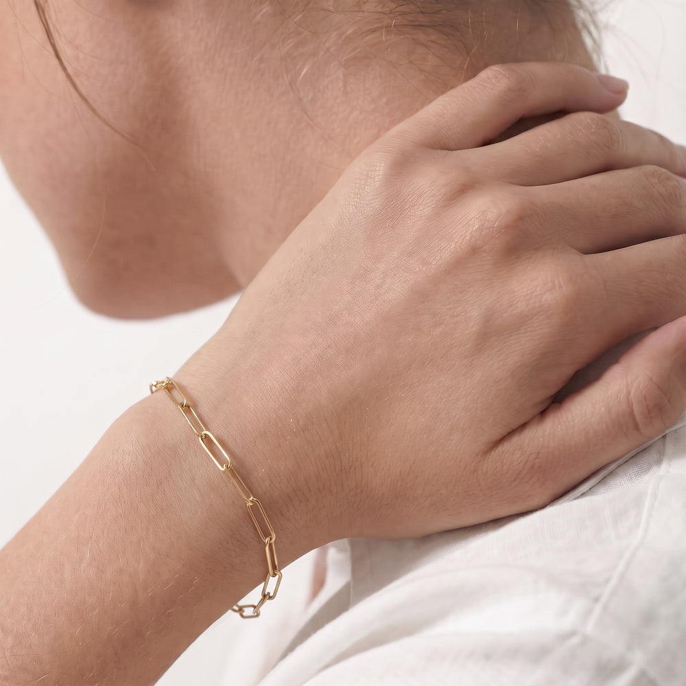 The Duo Chain Bracelet with 14KT Yellow Gold Cut Diamond in 14KT Yellow Gold view 2

