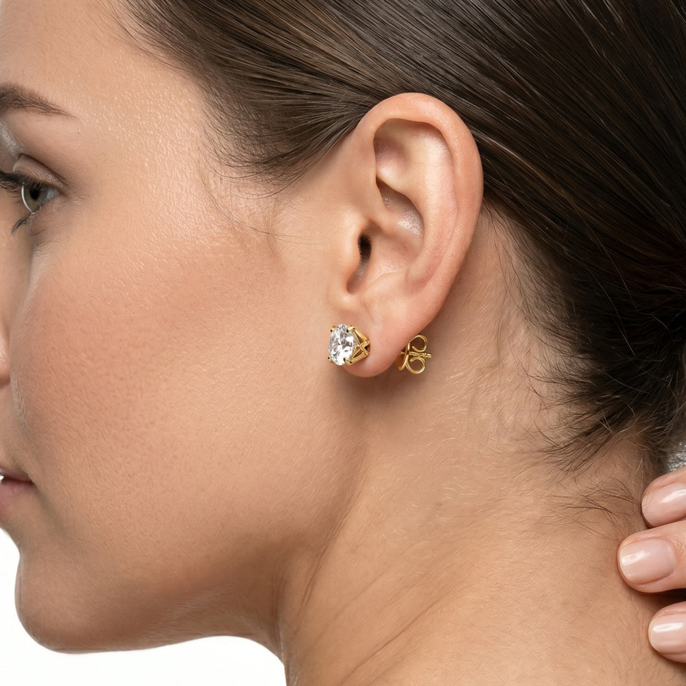 The W Studs with 18KT White Gold / Lab / 4 Cut Diamond in 14KT White Gold / Lab / 4 view 3
