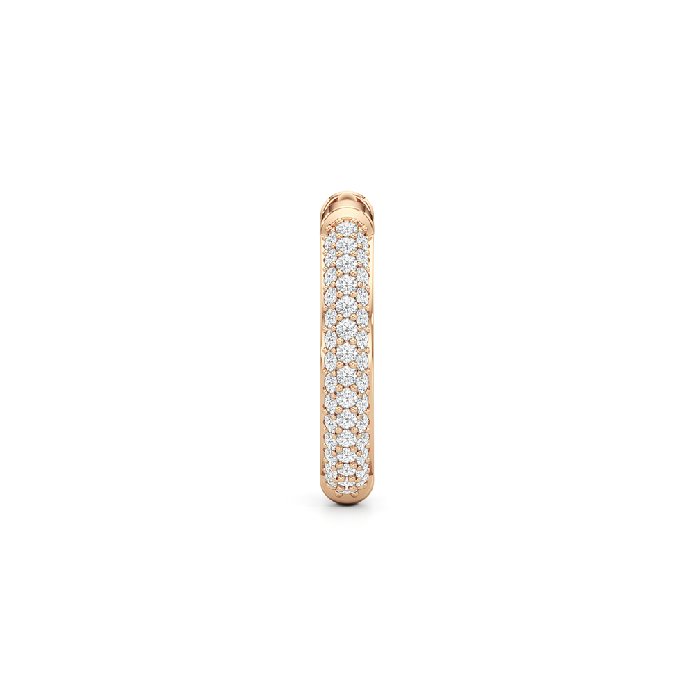 The Domed Pave Hoop with 14KT Rose Gold / Lab / 0 Cut Diamond in 14KT Rose Gold / Lab / 0 view 4
