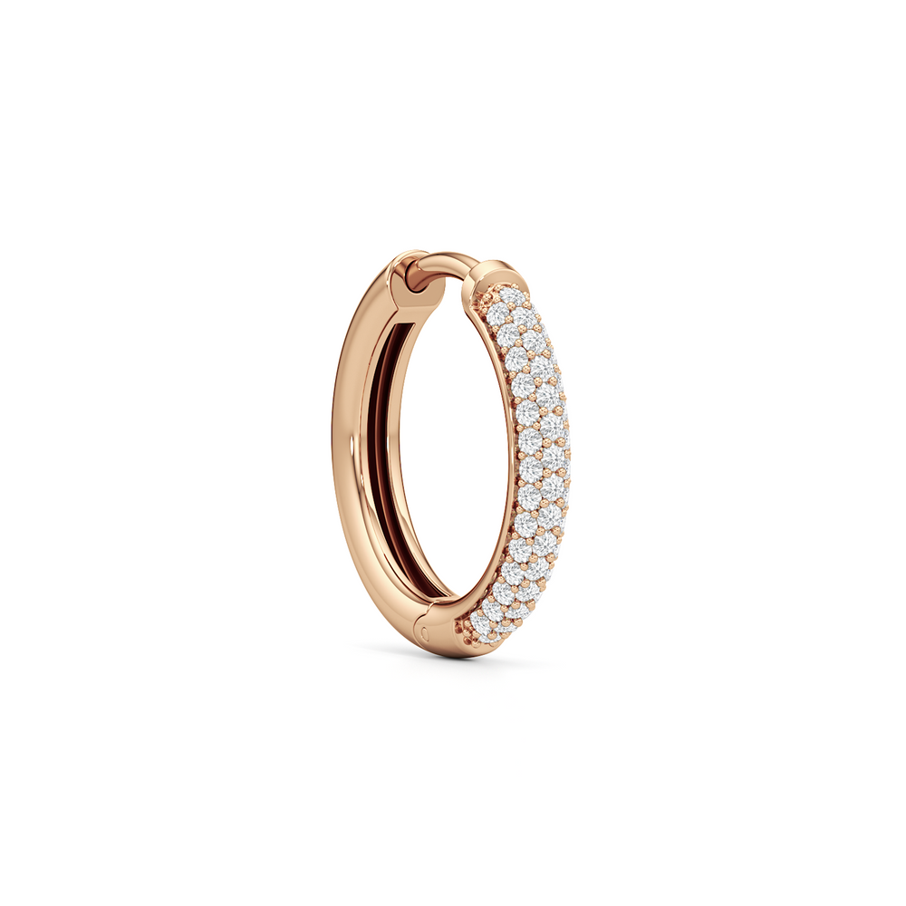 The Domed Pave Hoop with 14KT Rose Gold / Lab / 0 Cut Diamond in 14KT Rose Gold / Lab / 0 view 5
