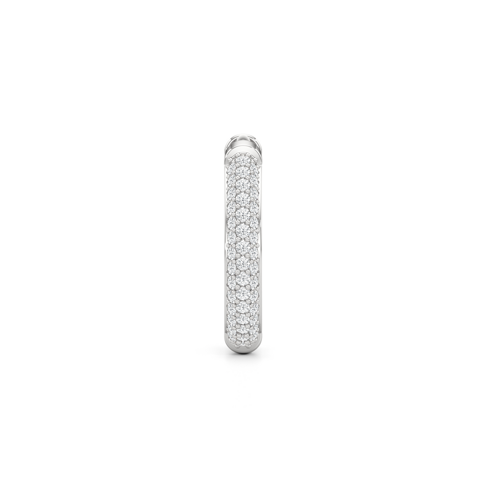 The Domed Pave Hoop with 14KT White Gold / Lab / 0 Cut Diamond in 14KT White Gold / Lab / 0 view 4
