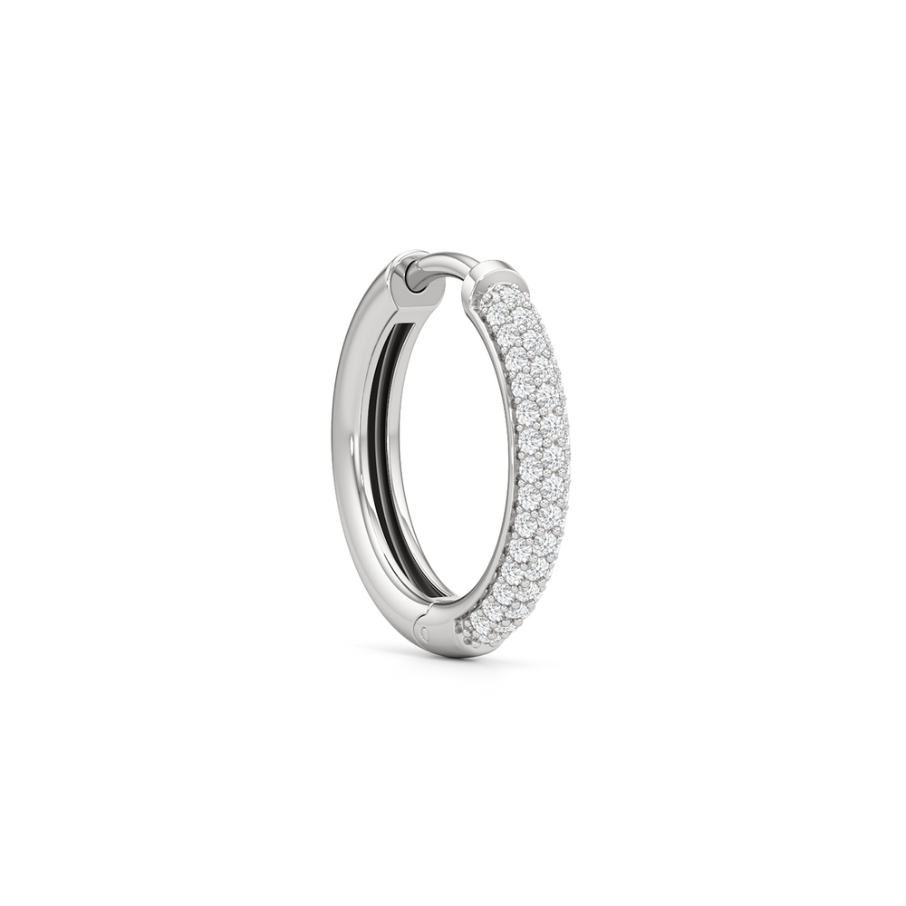 The Domed Pave Hoop with 14KT White Gold / Lab / 0 Cut Diamond in 14KT White Gold / Lab / 0 view 5

