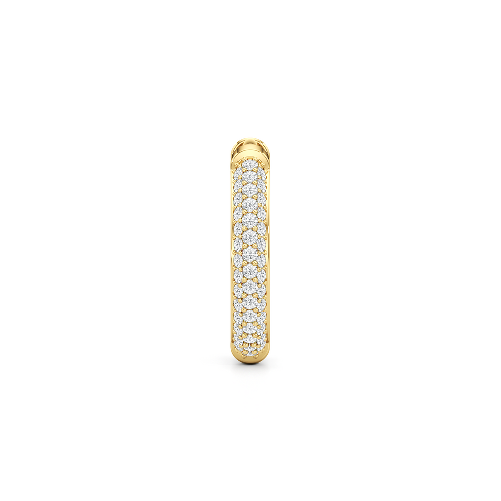 The Domed Pave Hoop with 14KT Yellow Gold / Lab / 0 Cut Diamond in 14KT Yellow Gold / Lab / 0 view 4
