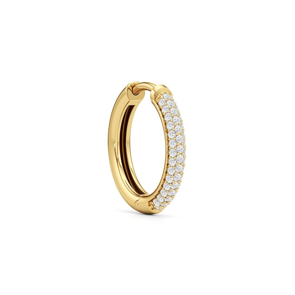 The Domed Pave Hoop with 14KT Yellow Gold / Lab / 0 Cut Diamond in 14KT Yellow Gold / Lab / 0 view 5
