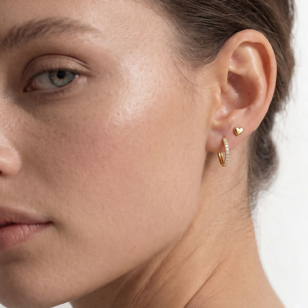 The Pave Hoop with 14KT Rose Gold / Lab / 0 Cut Diamond in 14KT Rose Gold / Lab / 0 view 3
