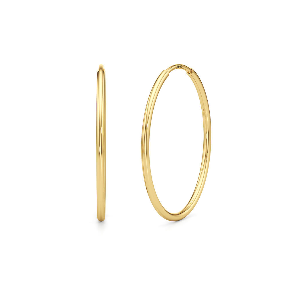 The Jolie Midi Hoops with 14KT Yellow Gold Cut Diamond in 14KT Yellow Gold view 1
