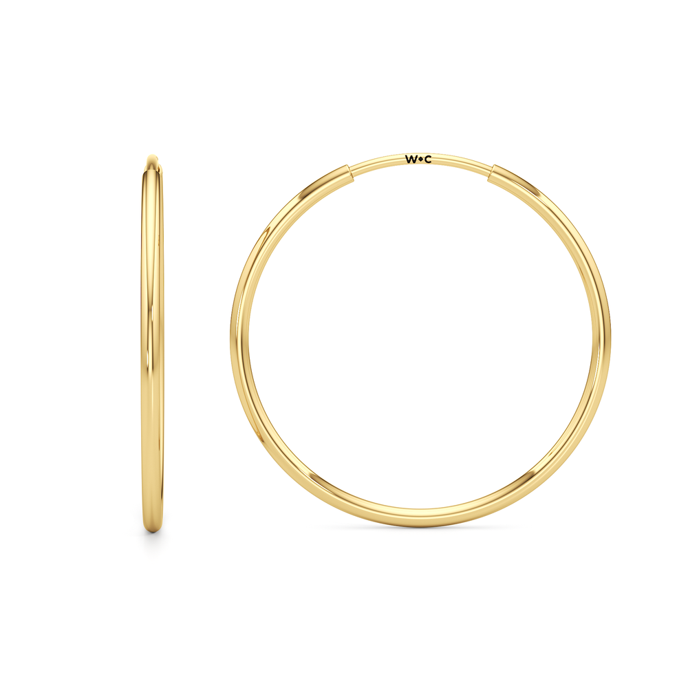 The Jolie Midi Hoops with 14KT Yellow Gold Cut Diamond in 14KT Yellow Gold view 4

