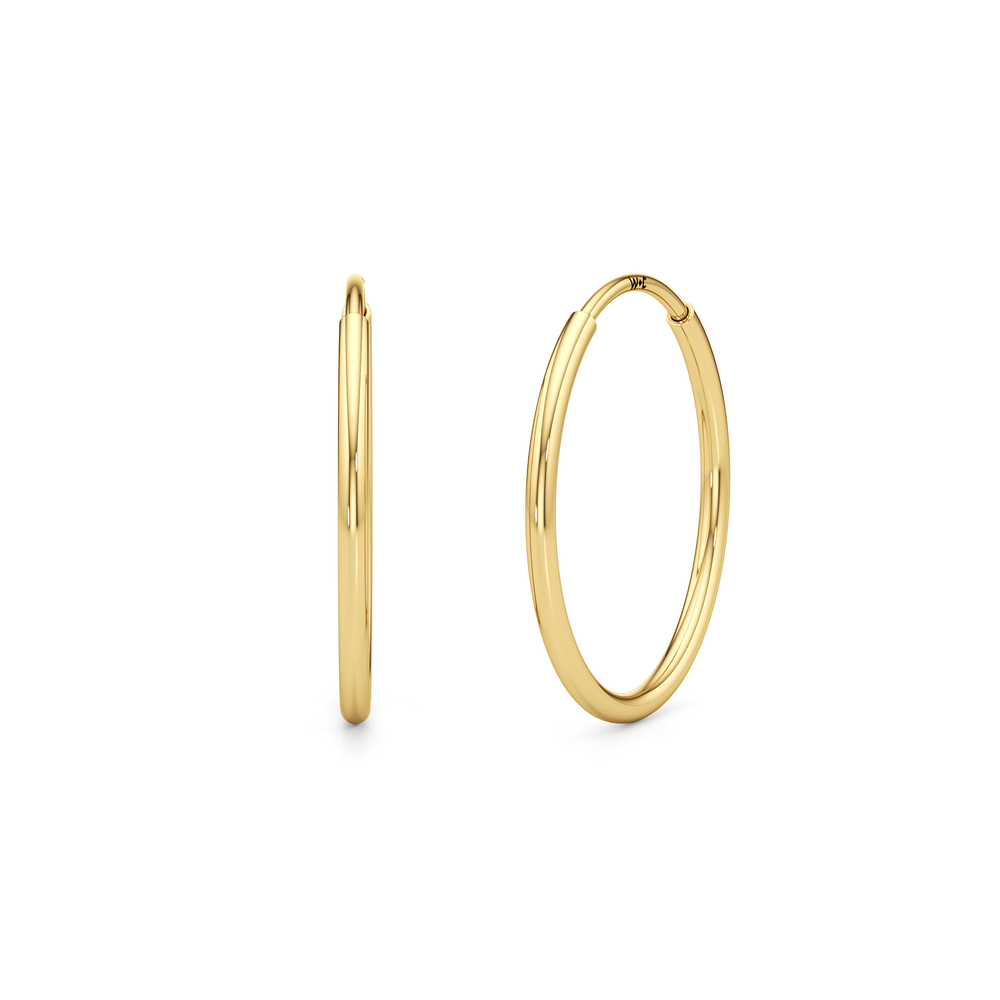 The Jolie Mini Hoops with 14KT Yellow Gold Cut Diamond in 14KT Yellow Gold view 1
