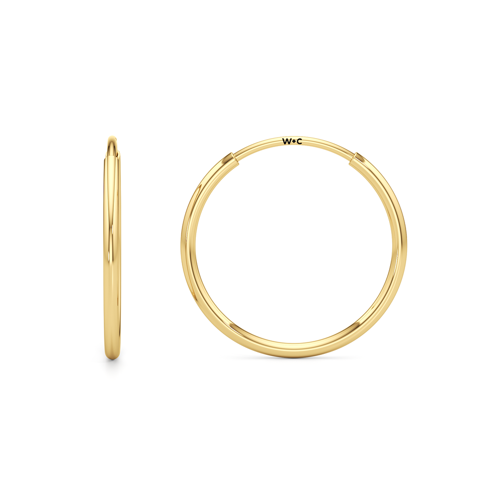 The Jolie Mini Hoops with 14KT Yellow Gold Cut Diamond in 14KT Yellow Gold view 5
