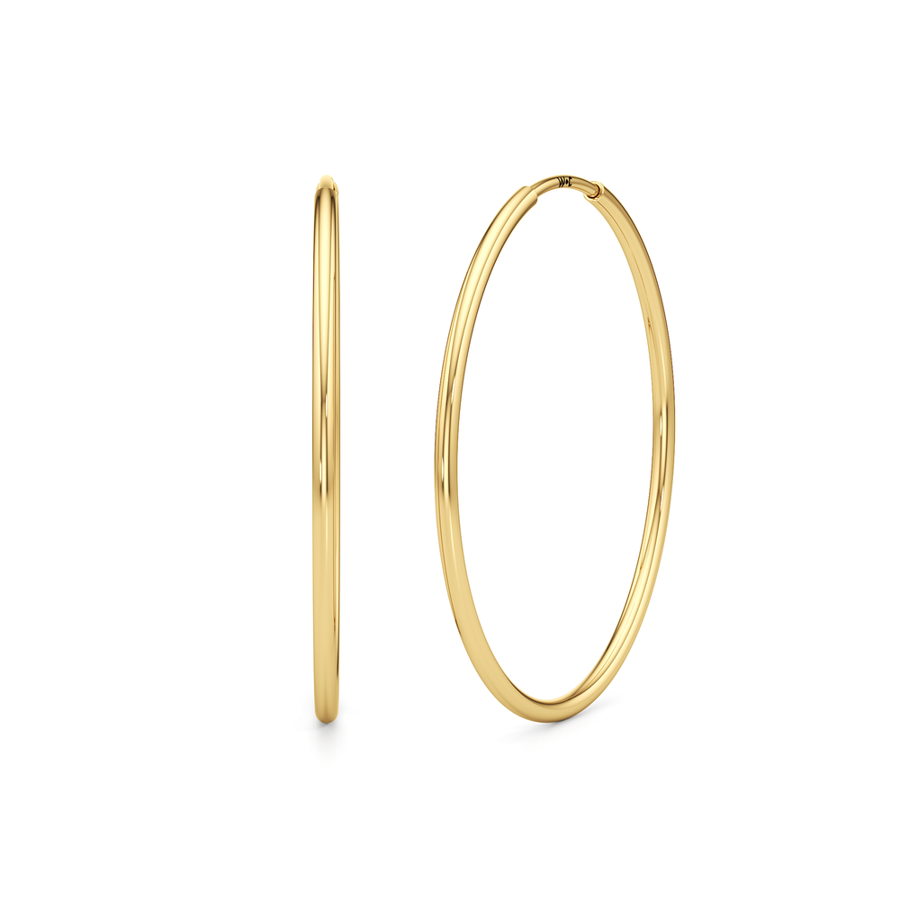 The Jolie Hoops with 14KT Yellow Gold Cut Diamond in 14KT Yellow Gold view 1
