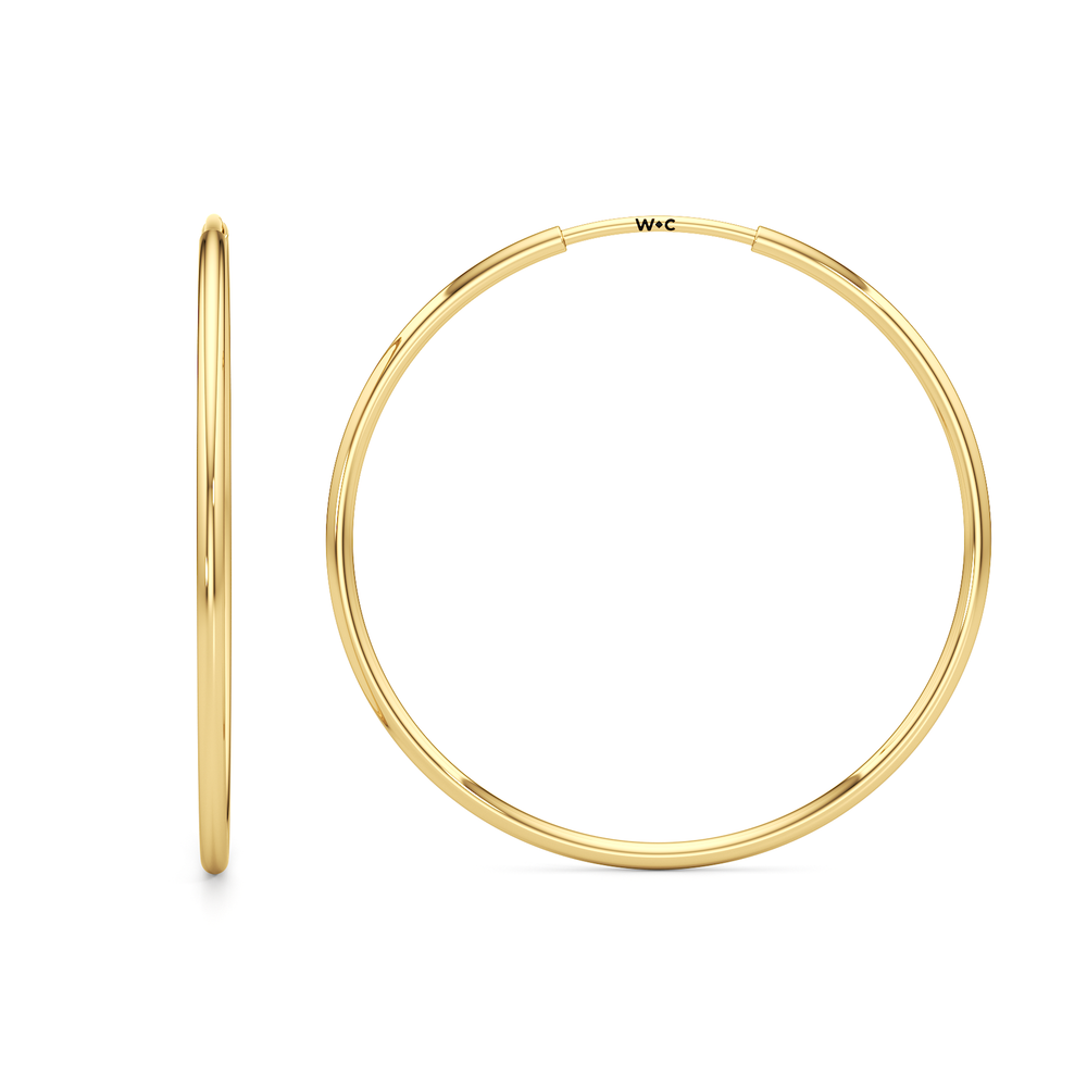 The Jolie Hoops with 14KT Yellow Gold Cut Diamond in 14KT Yellow Gold view 4
