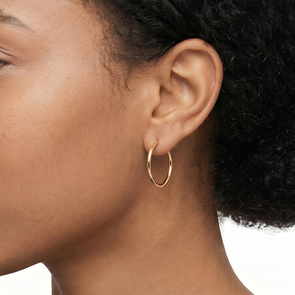 The Jolie Hoops with 14KT Yellow Gold Cut Diamond in 14KT Yellow Gold view 2
