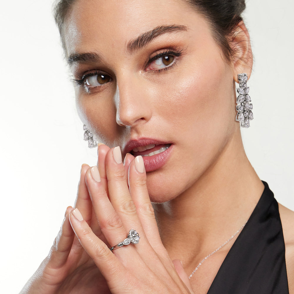 Model Wearing The Monticelli Earrings view