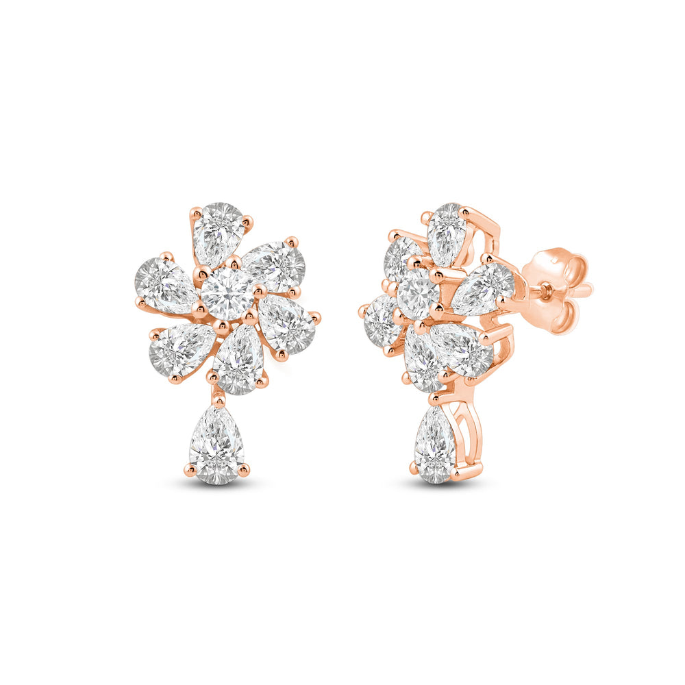 Lily Mini Drop Earrings with 14KT Rose Gold / Lab / 1 1/4 Cut Diamond in 14KT Rose Gold / Lab / 1 1/4 view 1
