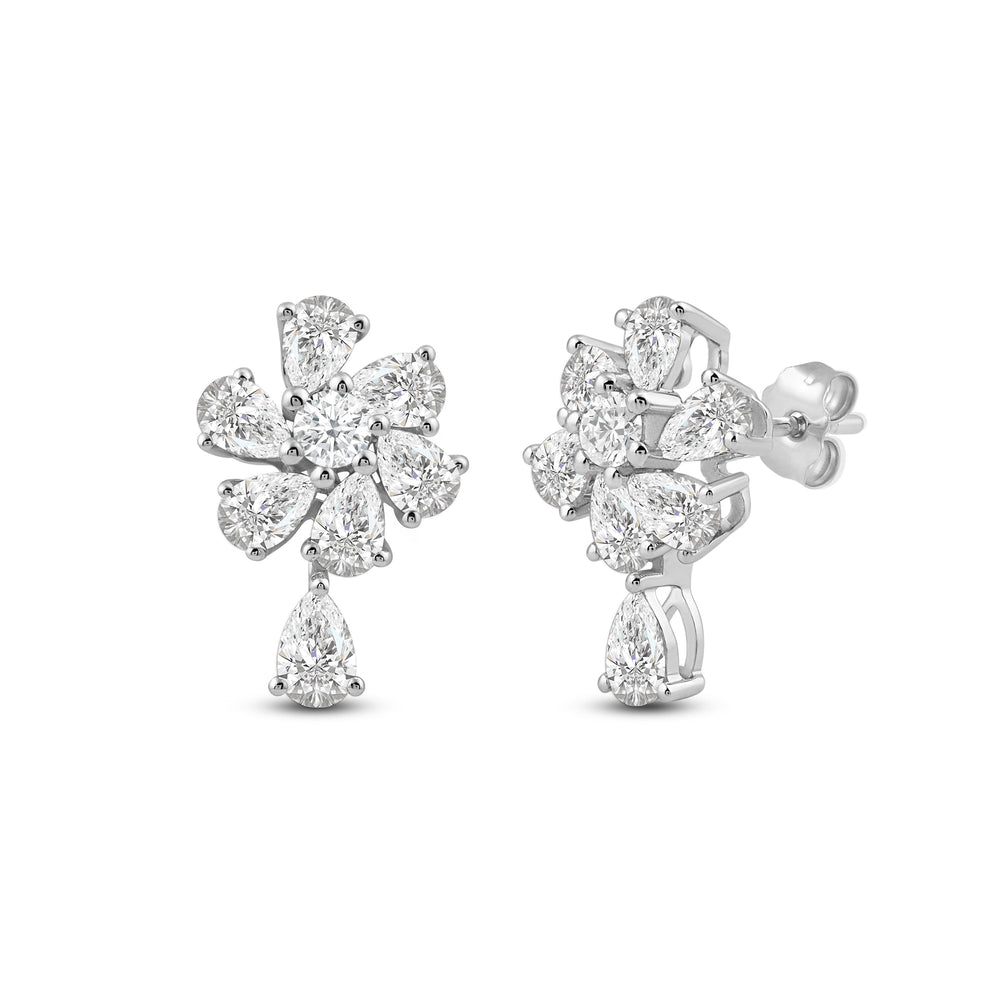 Lily Mini Drop Earrings with 14KT White Gold / Lab / 1 1/4 Cut Diamond in 14KT White Gold / Lab / 1 1/4 view 1
