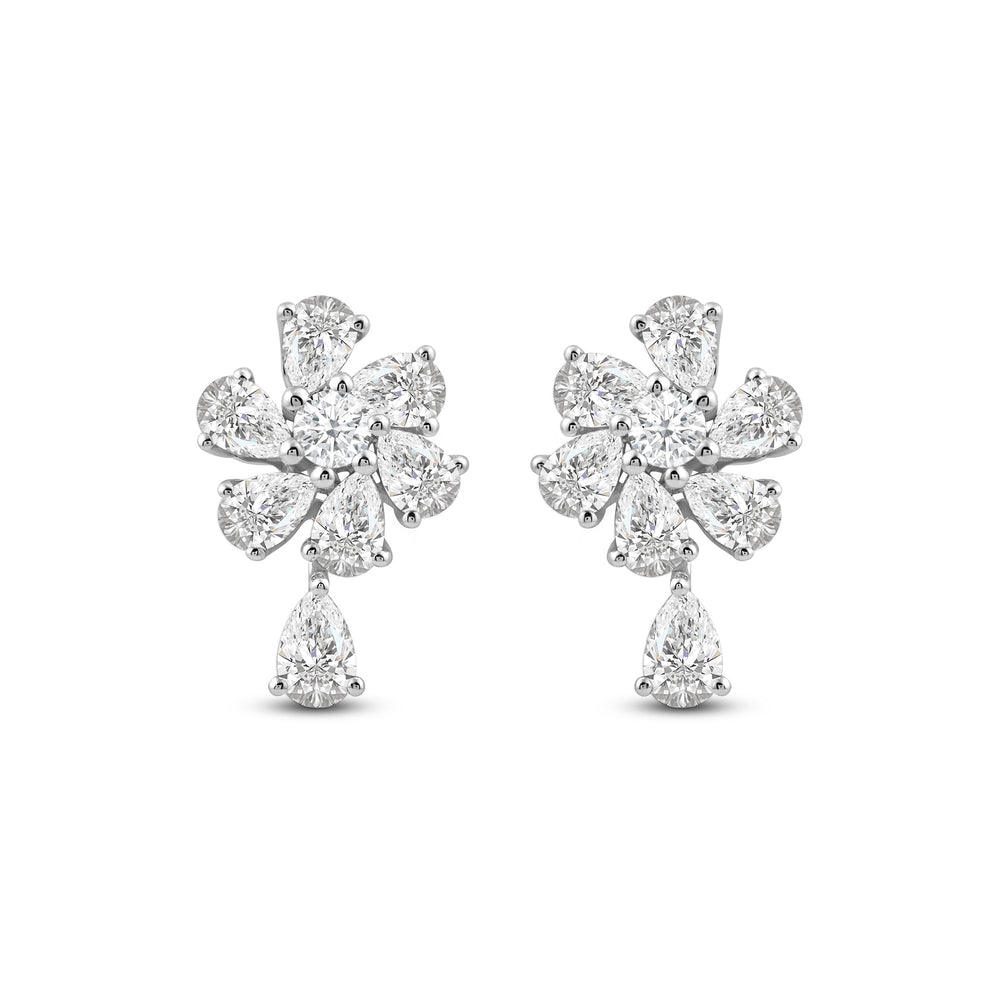 Lily Mini Drop Earrings with 14KT White Gold / Lab / 1 1/4 Cut Diamond in 14KT White Gold / Lab / 1 1/4 view 2
