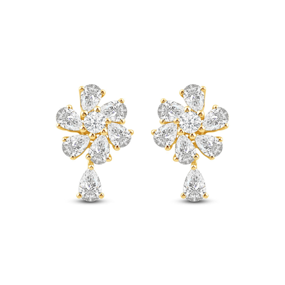 Lily Mini Drop Earrings with 14KT Yellow Gold / Lab / 1 1/4 Cut Diamond in 14KT Yellow Gold / Lab / 1 1/4 view 2
