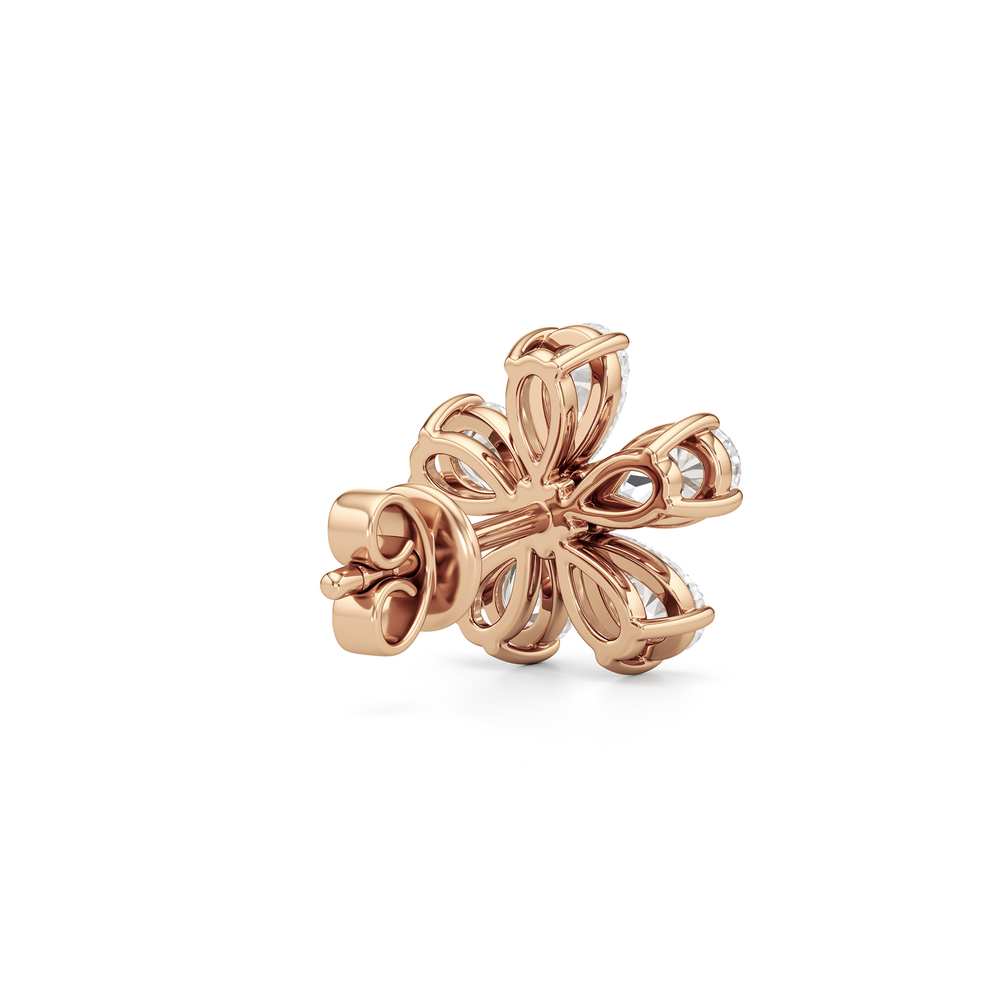 Daisy Studs with 14KT Rose Gold / Lab / 2 Cut Diamond in 14KT Rose Gold / Lab / 2 view 5
