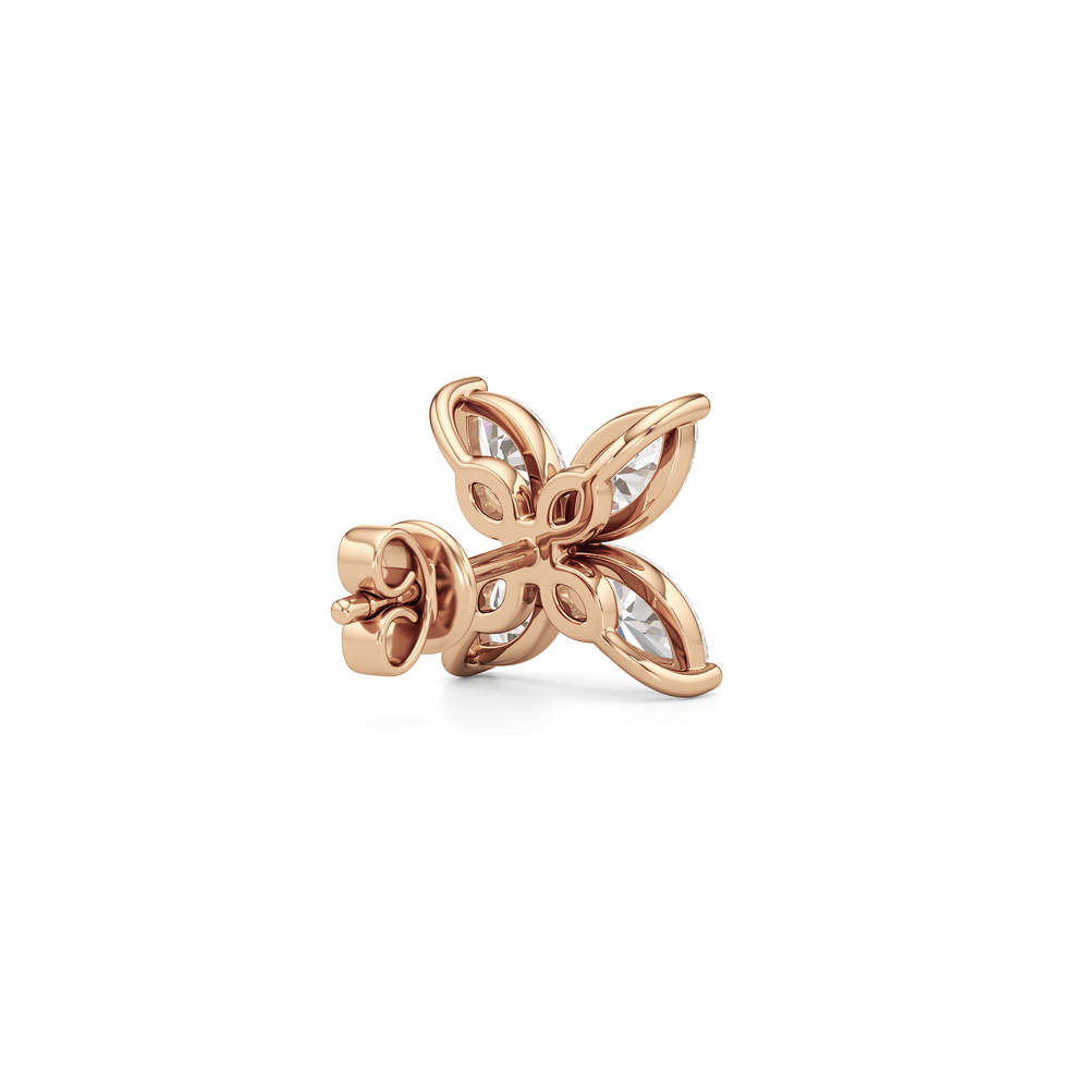 Wildflower Studs with 14KT Rose Gold / Lab / 2 Cut Diamond in 14KT Rose Gold / Lab / 2 view 6
