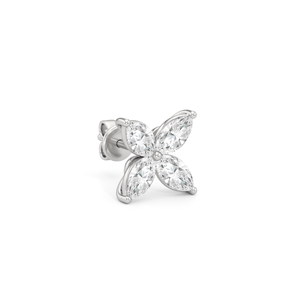 Wildflower Studs with 14KT White Gold / Lab / 2 Cut Diamond in 14KT White Gold / Lab / 2 view 5
