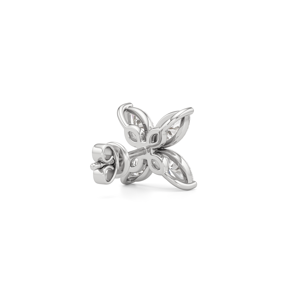 Wildflower Studs with 14KT White Gold / Lab / 2 Cut Diamond in 14KT White Gold / Lab / 2 view 6
