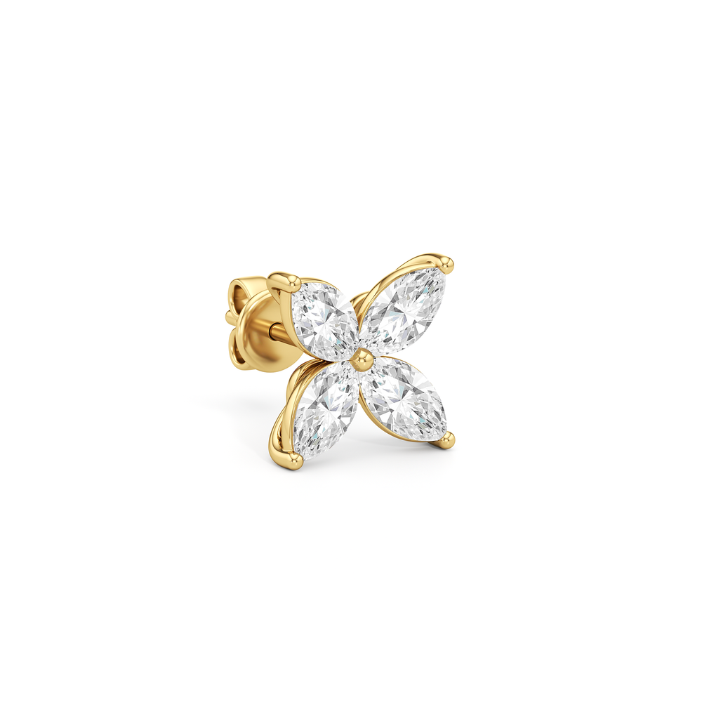 Wildflower Studs with 14KT Yellow Gold / Lab / 2 Cut Diamond in 14KT Yellow Gold / Lab / 2 view 5
