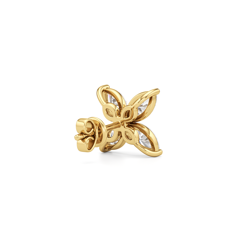 Wildflower Studs with 14KT Yellow Gold / Lab / 2 Cut Diamond in 14KT Yellow Gold / Lab / 2 view 6
