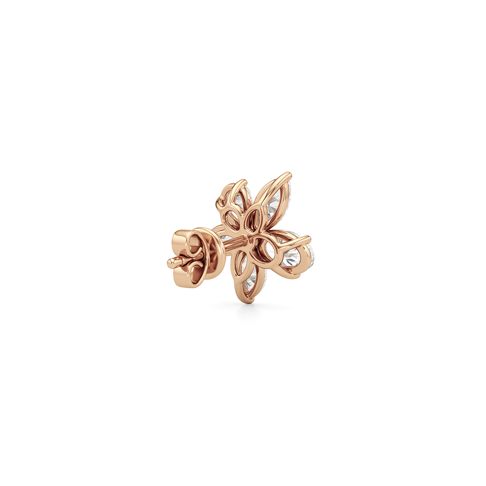 Plumeria Studs with 14KT Rose Gold / Lab / 2 1/5 Cut Diamond in 14KT Rose Gold / Lab / 2 1/5 view 6
