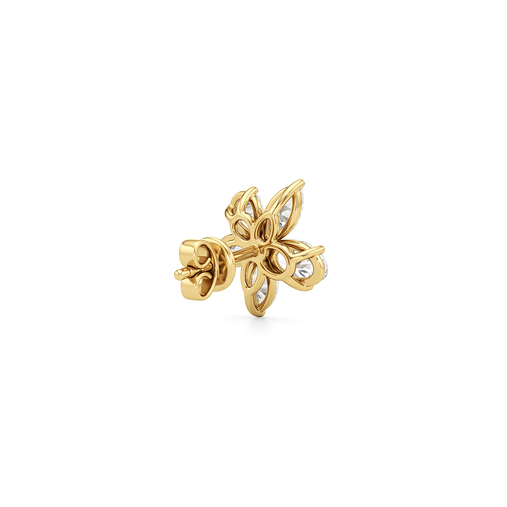 Plumeria Studs with 14KT Yellow Gold / Lab / 2 1/5 Cut Diamond in 14KT Yellow Gold / Lab / 2 1/5 view 6
