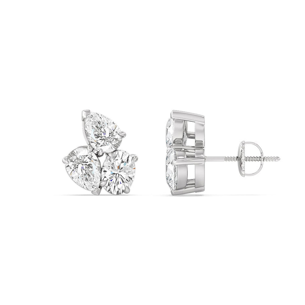 Trilogy Genesis Earrings with 14KT White Gold / Lab / 1 1/2 Cut Diamond in 14KT White Gold / Lab / 1 1/2 view 4
