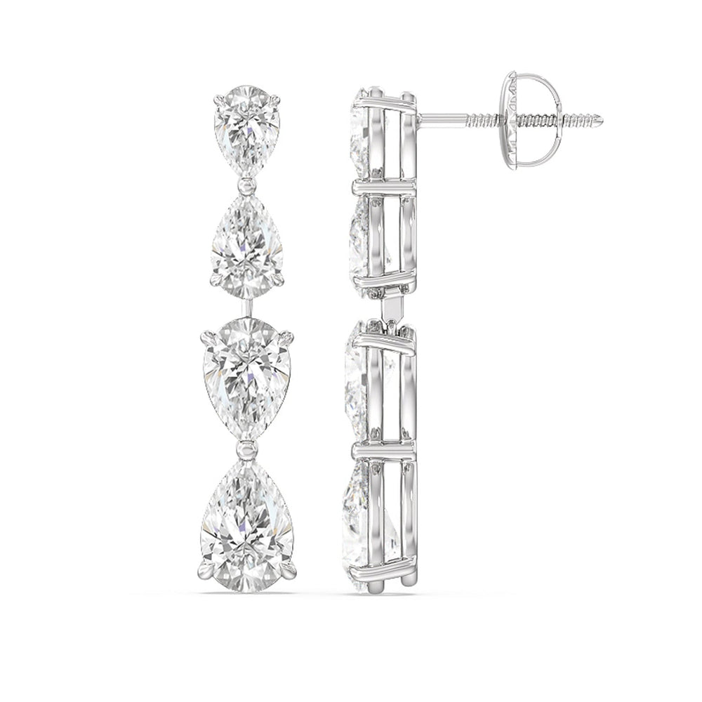 Twinning Pear Drop Earrings with 14KT White Gold / Lab / 6 3/8 Cut Diamond in 14KT White Gold / Lab / 6 3/8 view 2
