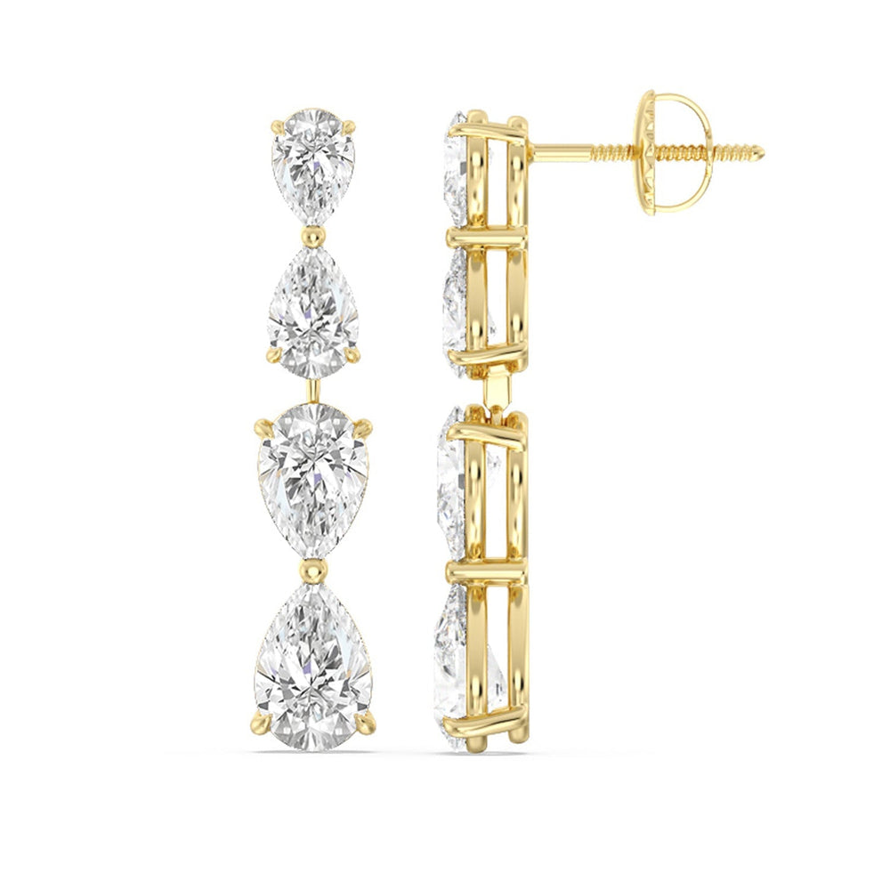 Twinning Pear Drop Earrings with 14KT Yellow Gold / Lab / 6 3/8 Cut Diamond in 14KT Yellow Gold / Lab / 6 3/8 view 2
