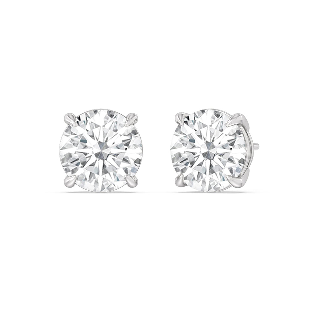 Certified Luxe Four Prong Lab Diamond Stud Earrings (IGI G+ VS+) with 14KT White Gold / Lab / 5 Cut Diamond in 14KT White Gold / Lab / 5 view 1

