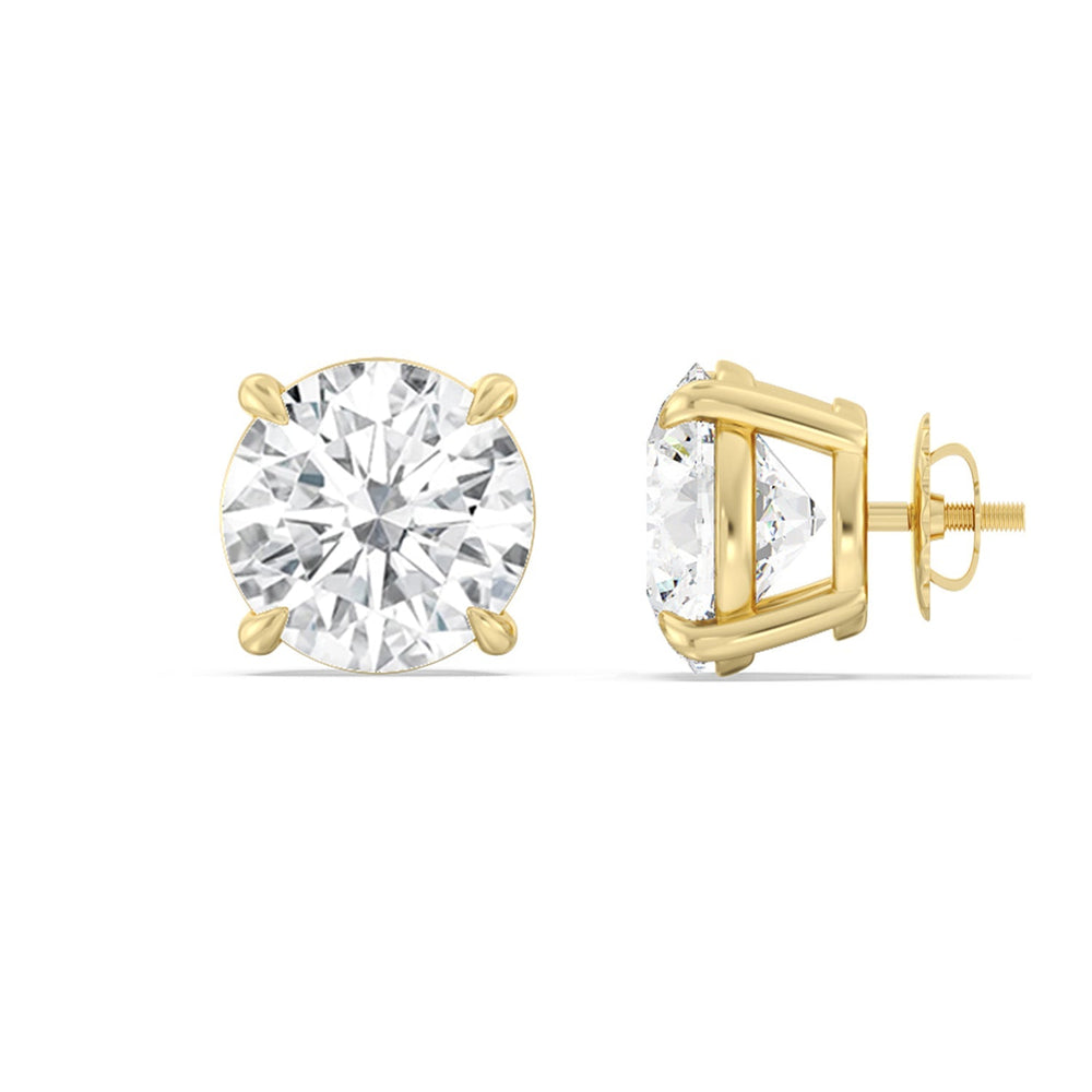 Certified Luxe Four Prong Lab Diamond Stud Earrings (IGI G+ VS+) with 14KT Yellow Gold / Lab / 6 Cut Diamond in 14KT Yellow Gold / Lab / 6 view 4
