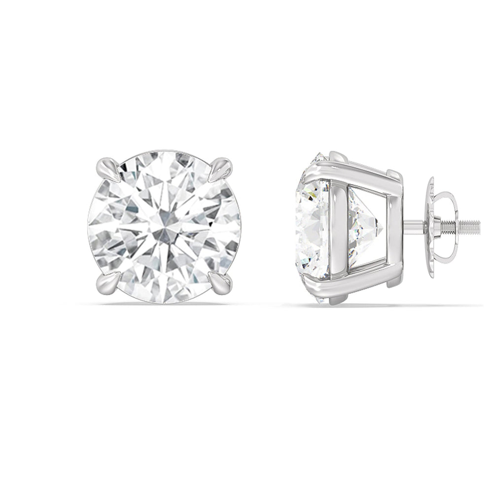 Certified Luxe Four Prong Lab Diamond Stud Earrings (IGI G+ VS+) with 14KT White Gold / Lab / 8 Cut Diamond in 14KT White Gold / Lab / 8 view 4
