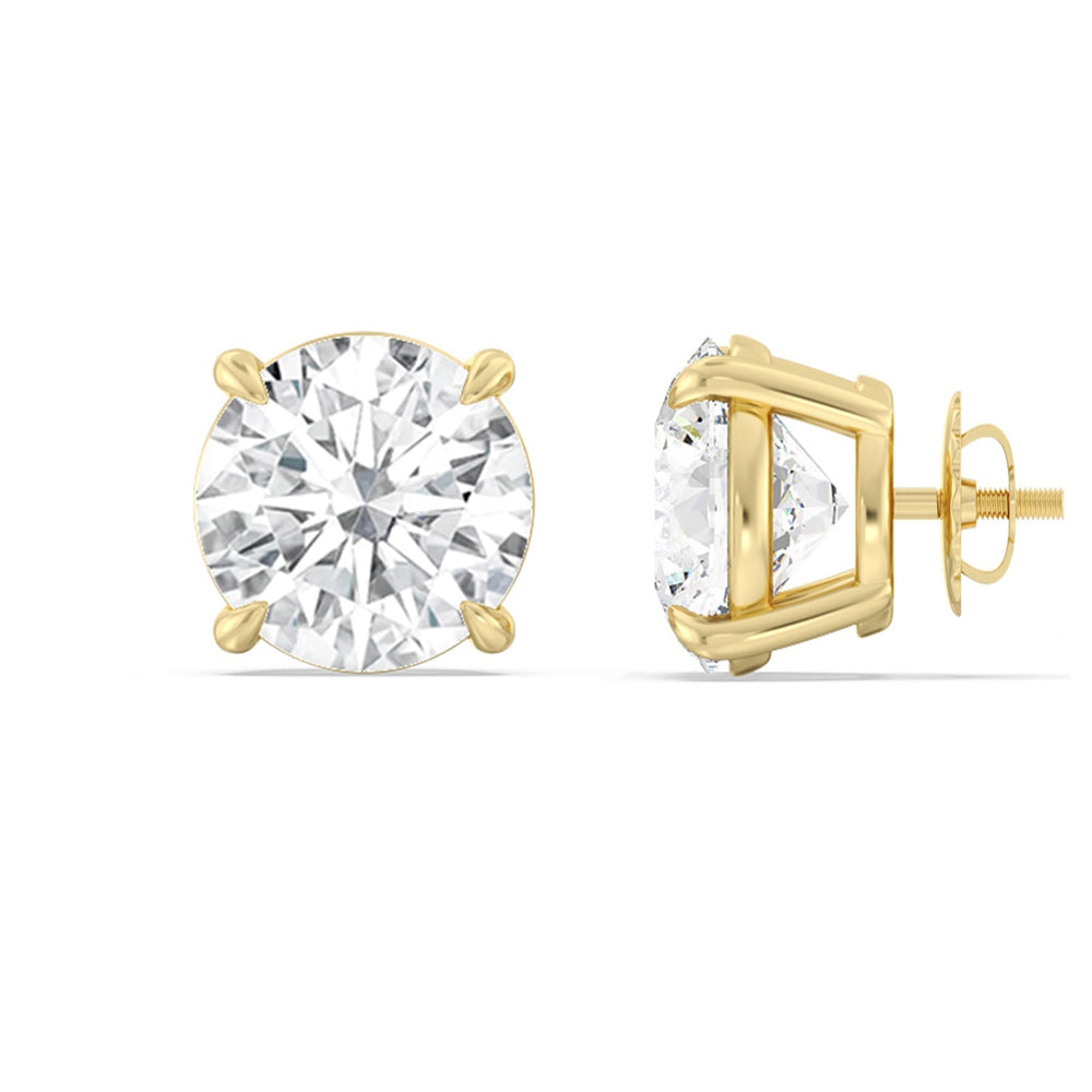 Certified Luxe Four Prong Lab Diamond Stud Earrings (IGI G+ VS+) with 14KT Yellow Gold / Lab / 8 Cut Diamond in 14KT Yellow Gold / Lab / 8 view 4
